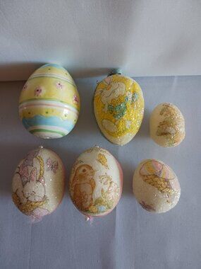 Lot of 6 Decorative Easter Eggs